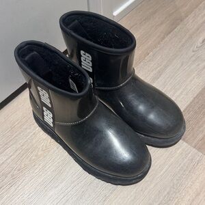 UGG Glossy Black Ankle Boots
